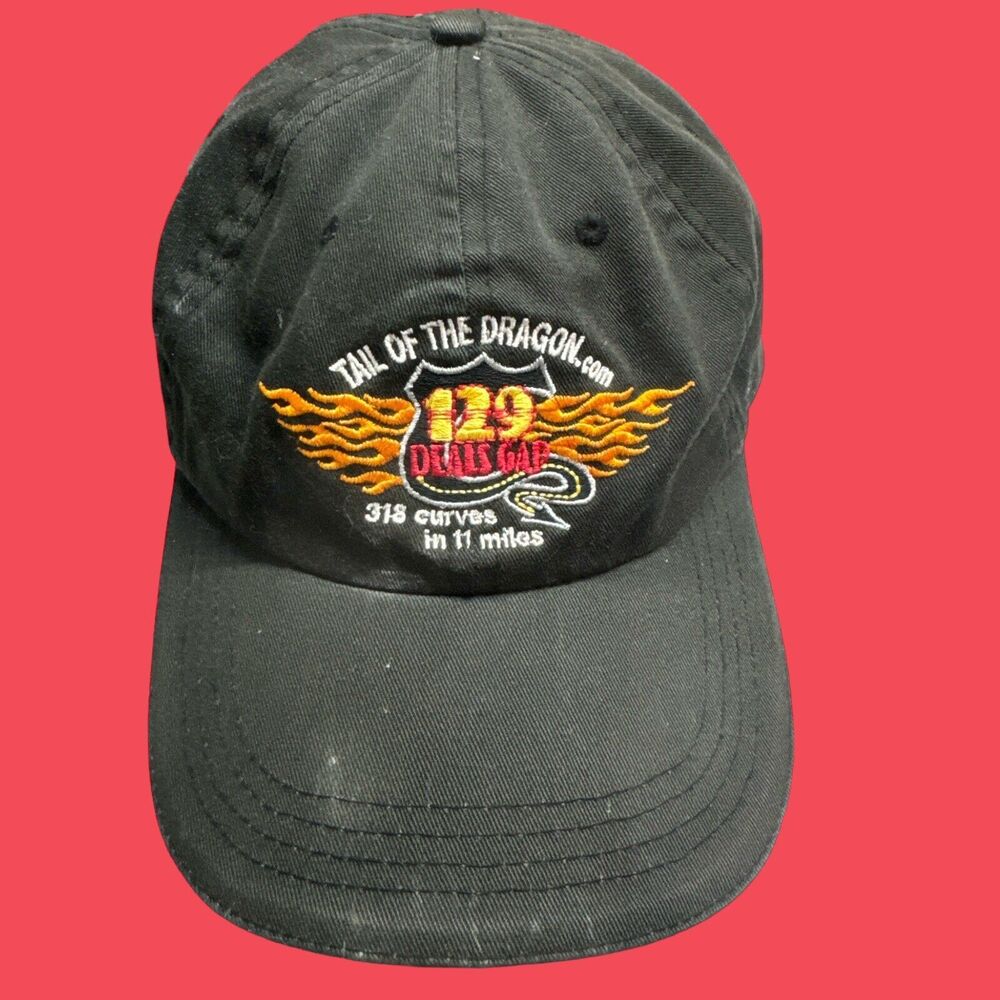 Tail Of The Dragon Cap Hat Flames 129 Deals Gap 318 Curves In 11 Miles Vintage